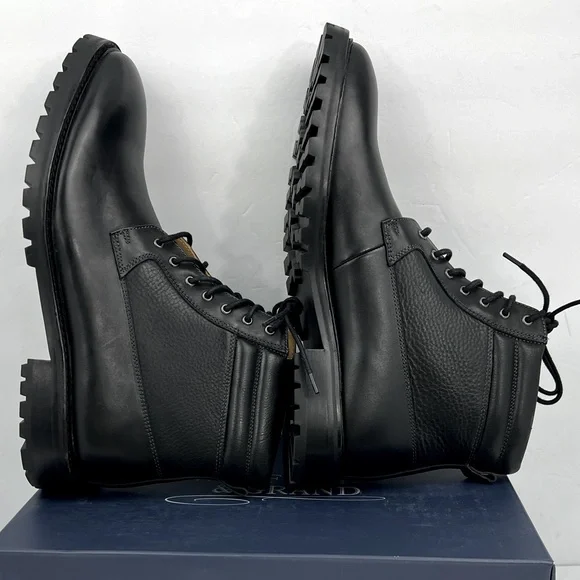 WARFIELD & GRAND,KIRBY BLACK MILITARY BOOTS FOR MEN,UPPER/LINING LEATHER SIZE 11 Warfield Grand Mens Kirby Boot Size 11 Back Leather Plain  main image 4
